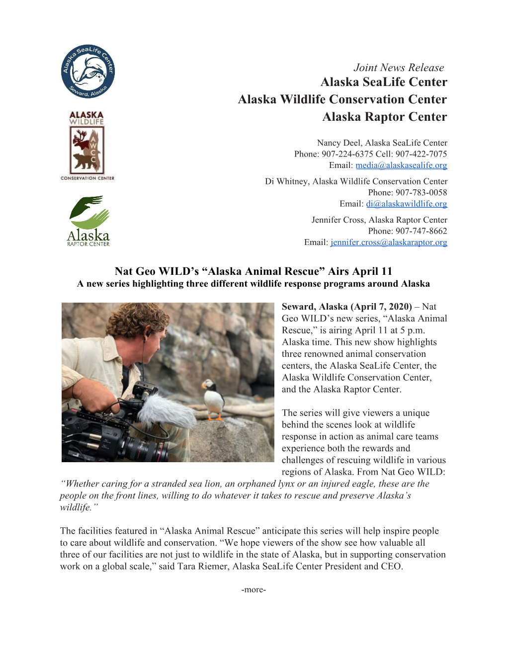 Alaska Sealife Center Alaska Wildlife Conservation Center Alaska Raptor Center