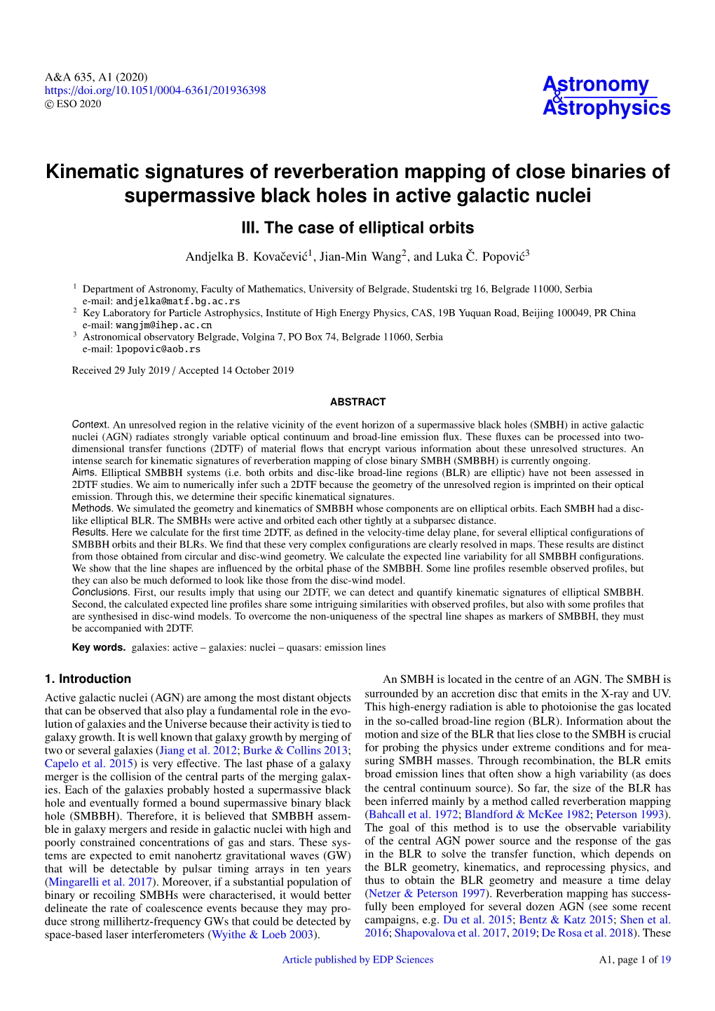 Kinematic Signatures of Reverberation Mapping of Close Binaries of Supermassive Black Holes in Active Galactic Nuclei III