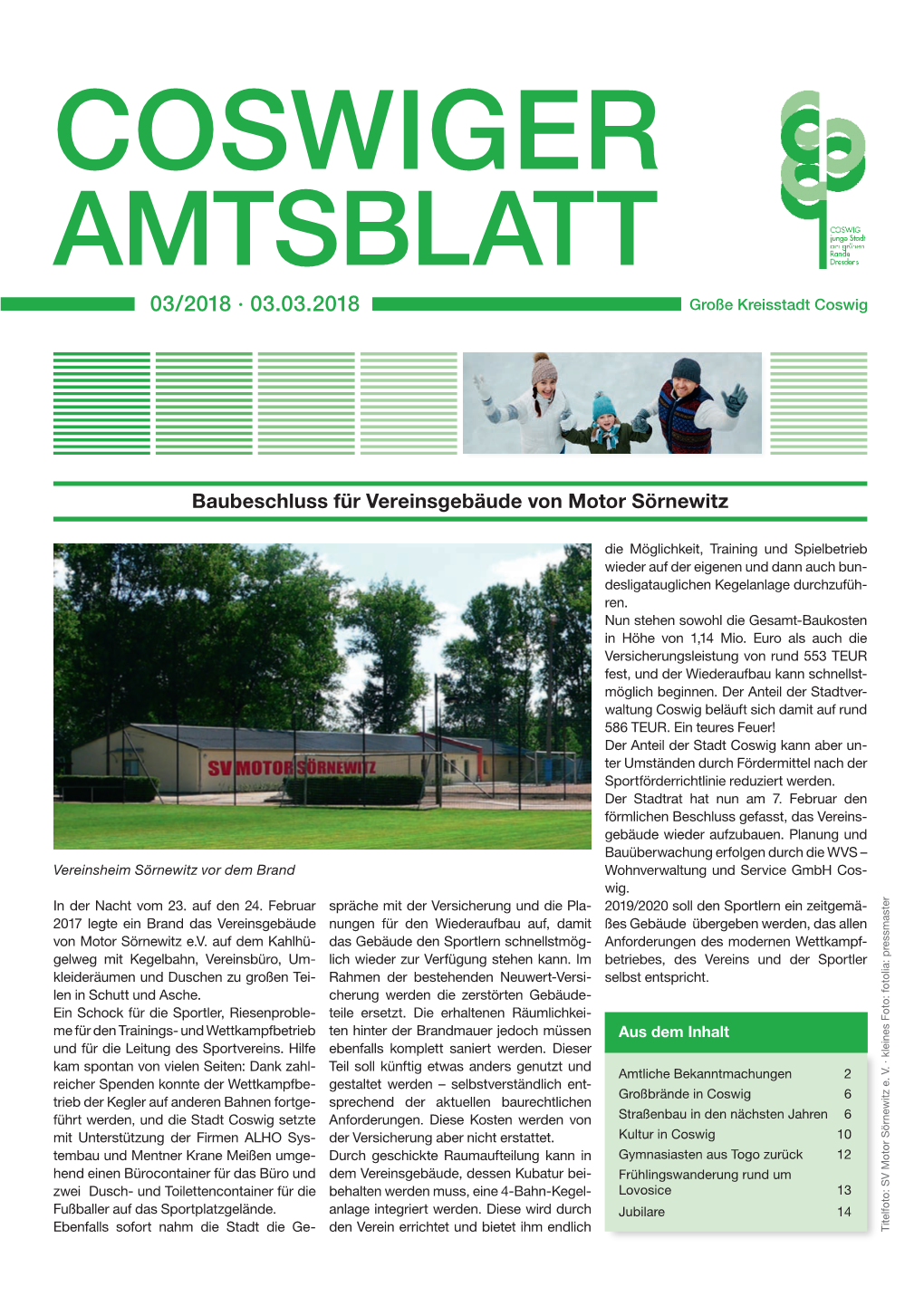 AMTSBLATT 03/2018 · 03.03.2018 Große Kreisstadt Coswig