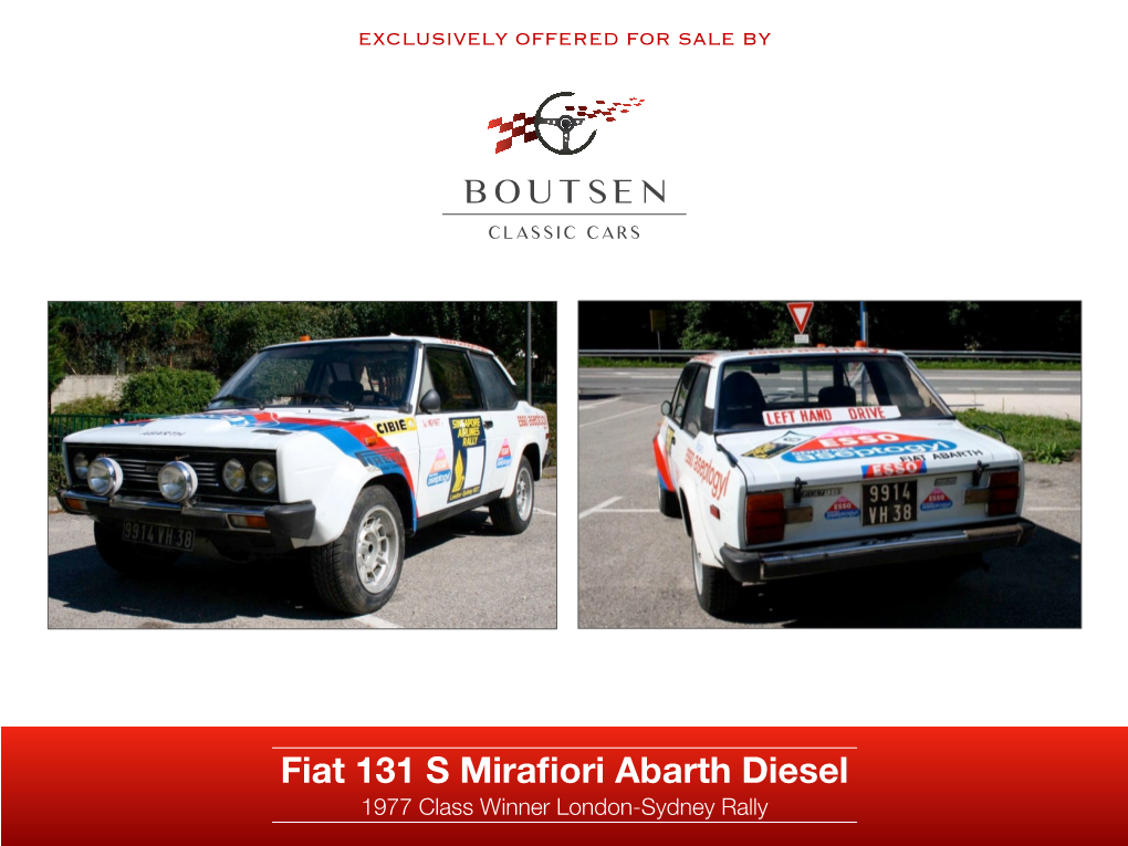 1977 Fiat 131S Mirafiori Abarth Diesel