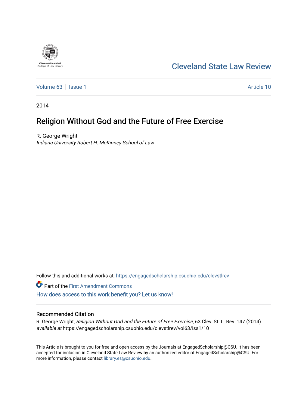 Religion Without God and the Future of Free Exercise