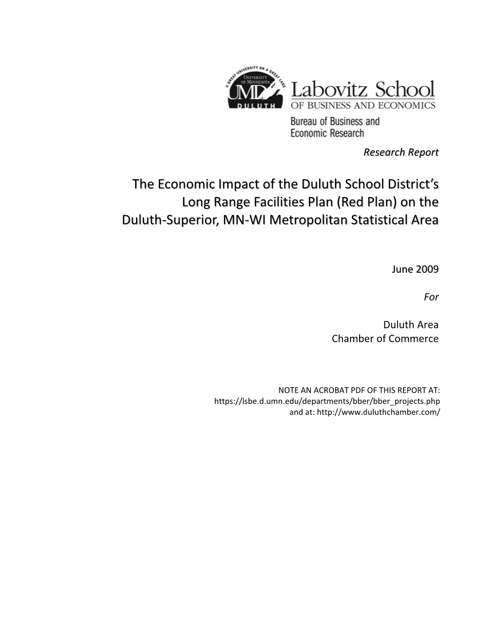 The Economic Impact of the Duluth School District's Long Range