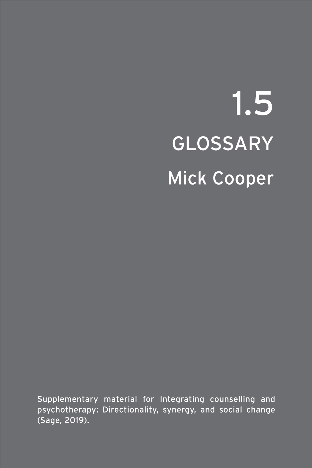 1.5 GLOSSARY Mick Cooper
