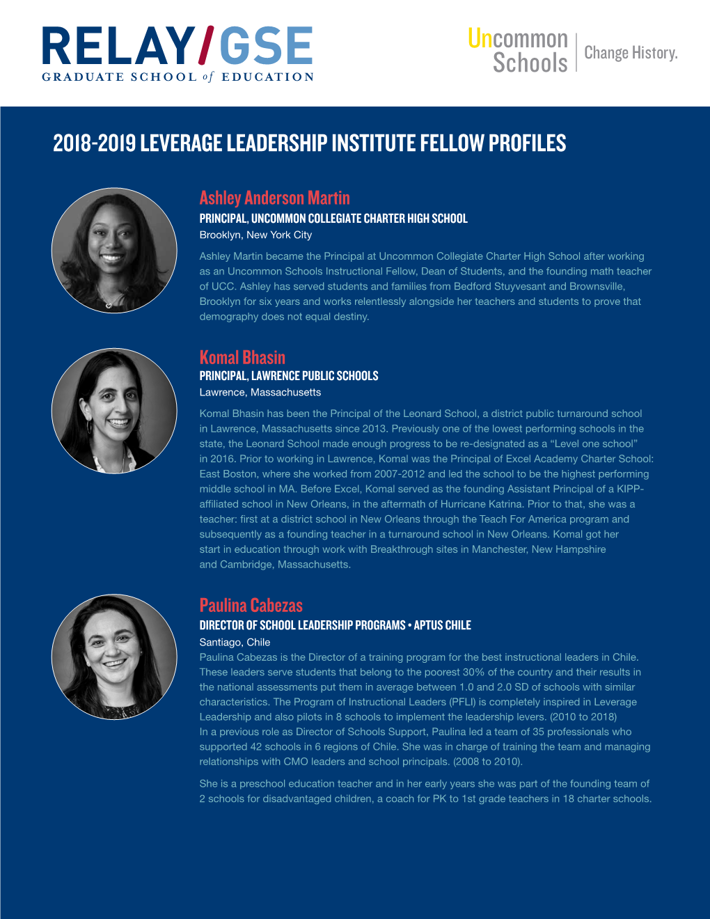 2018-2019 Leverage Leadership Institute Fellow Profiles