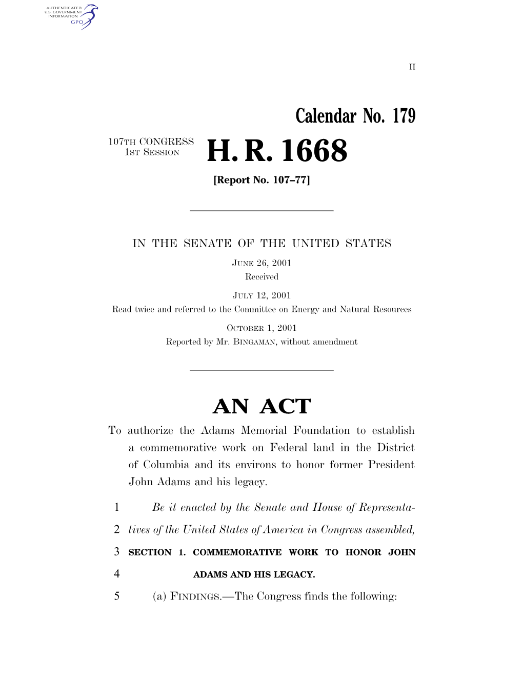 H. R. 1668 [Report No