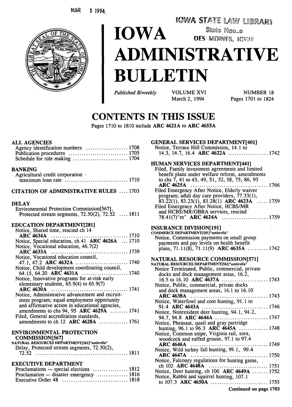 Iowa Administrative Bulletin