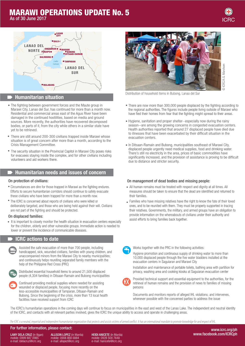 MARAWI OPERATIONS UPDATE No