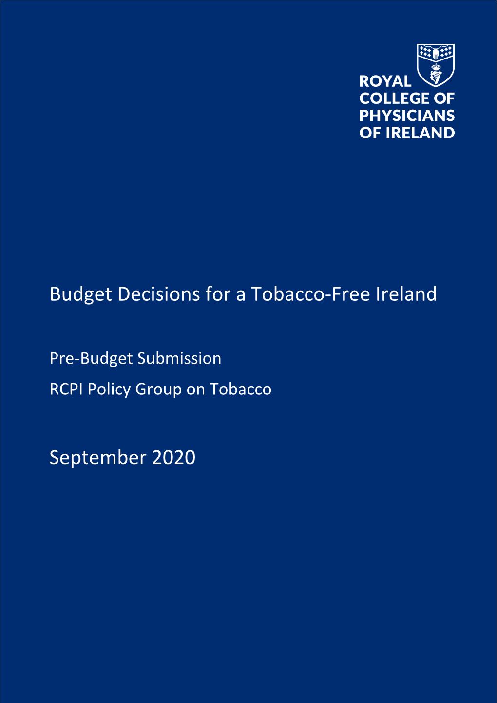 Budget Decisions for a Tobacco-Free Ireland September 2020