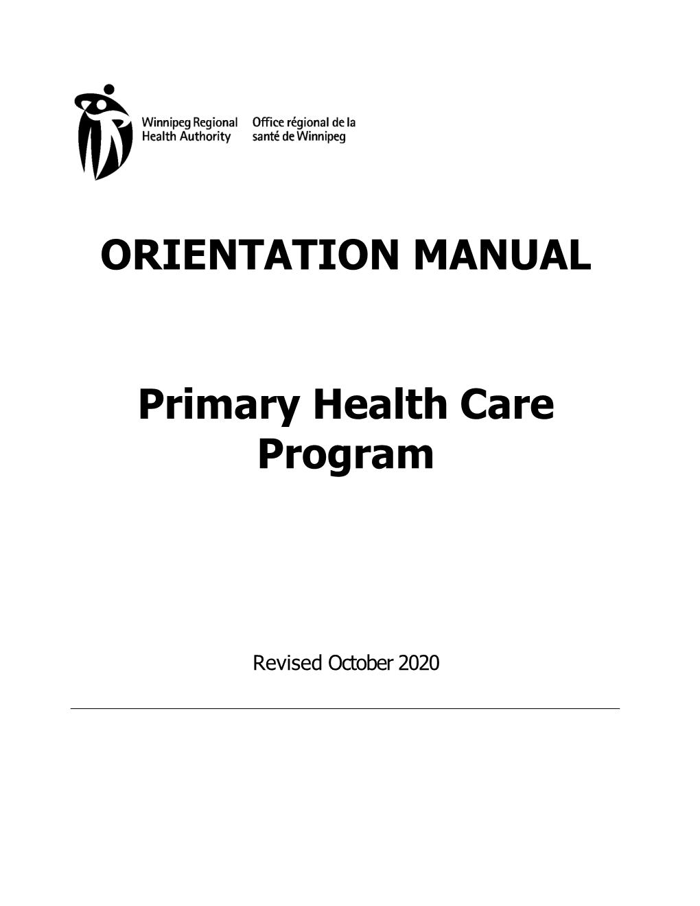 ORIENTATION MANUAL Primary Health Care Program