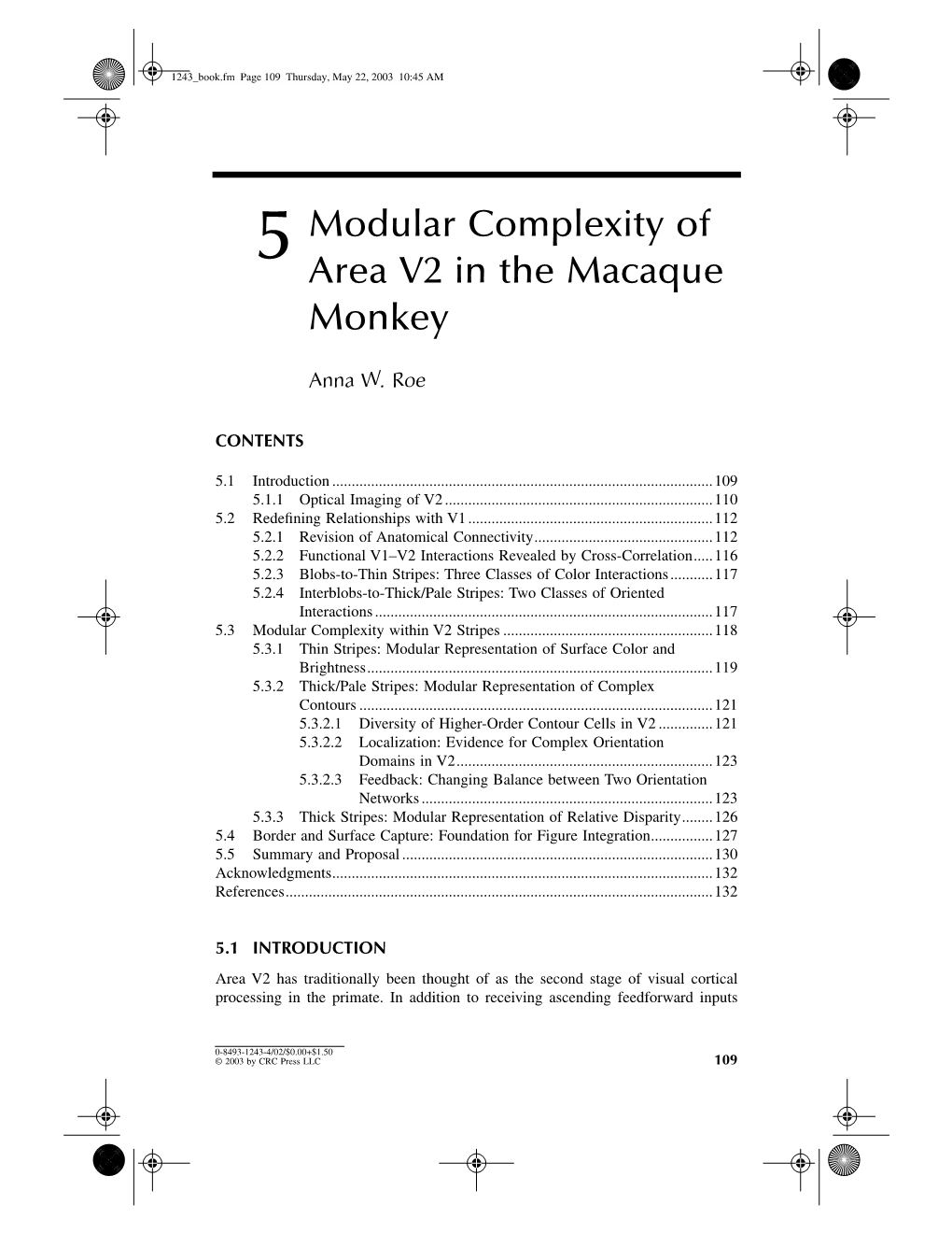 5 Modular Complexity of Area V2 in the Macaque Monkey