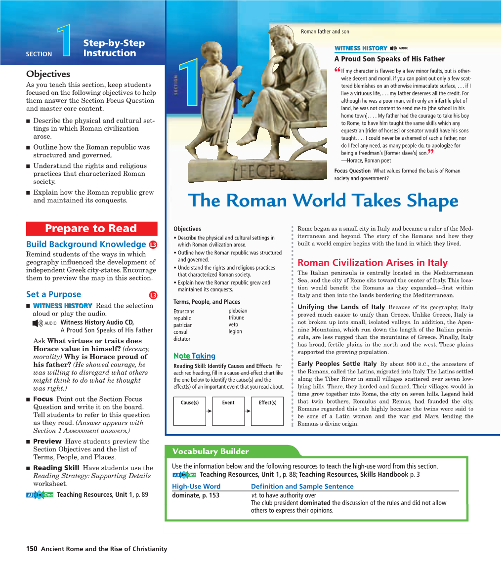 The Roman World Takes Shape