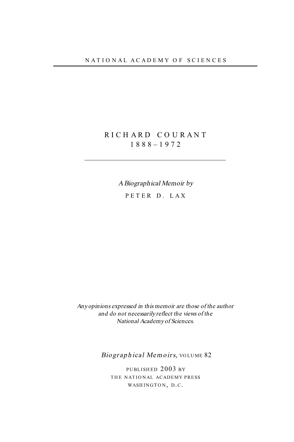 Richard Courant 1888–1972