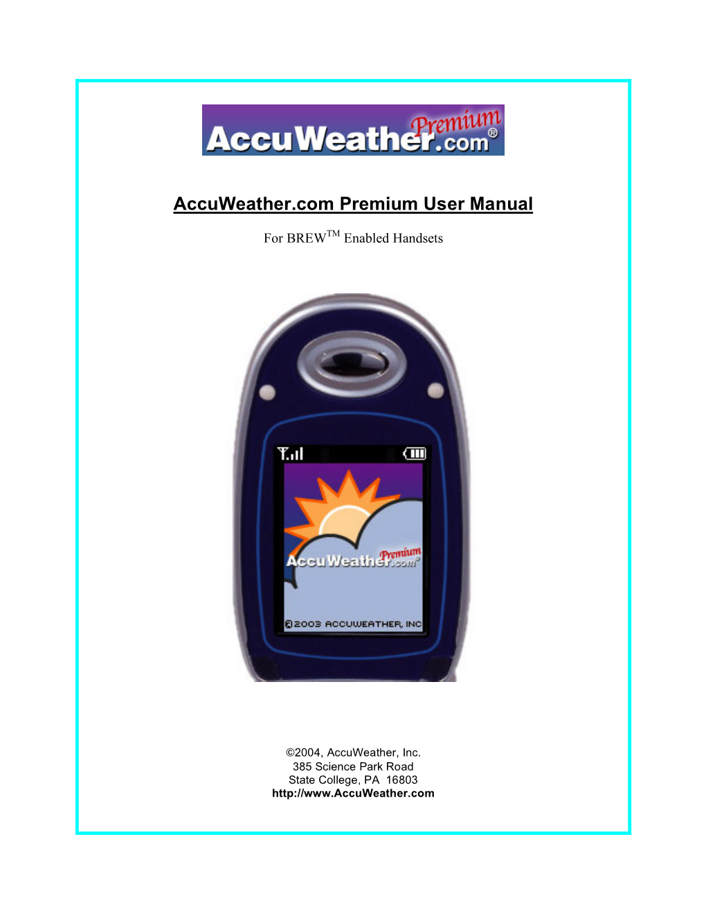 Accuweather.Com Premium User Manual