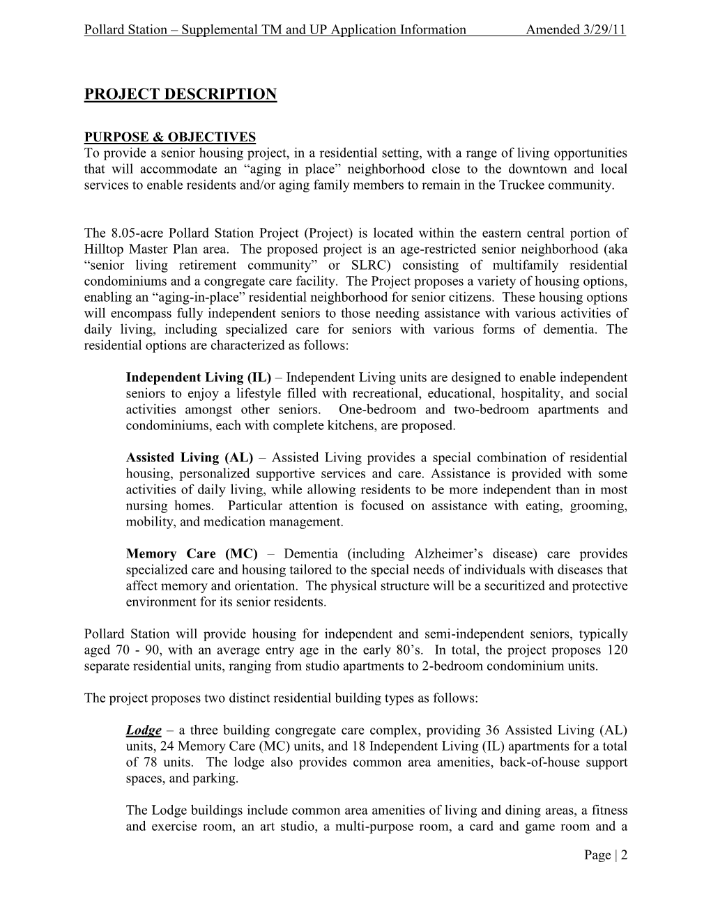 Supplemental TM and up Application Information Amended 3/29/11 Page