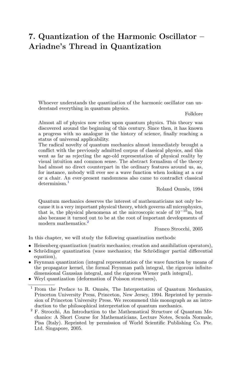 7. Quantization of the Harmonic Oscillator – Ariadne's Thread In