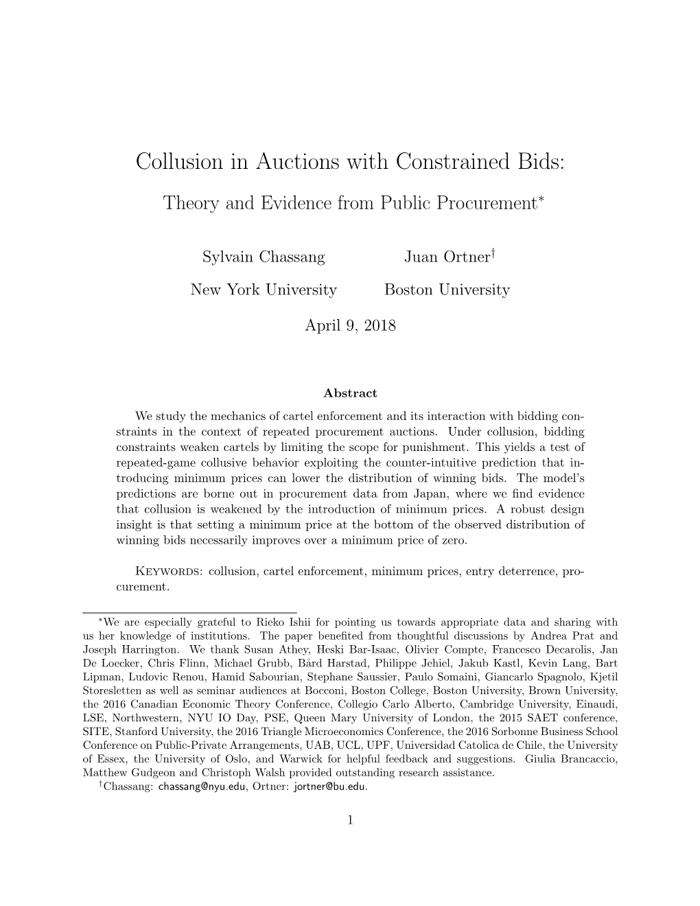 Collusion in Auctions with Constrained Bids: Theory and Evidence from Public Procurement∗