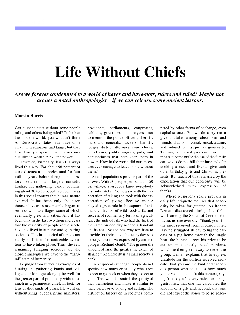 Life Without Chiefs