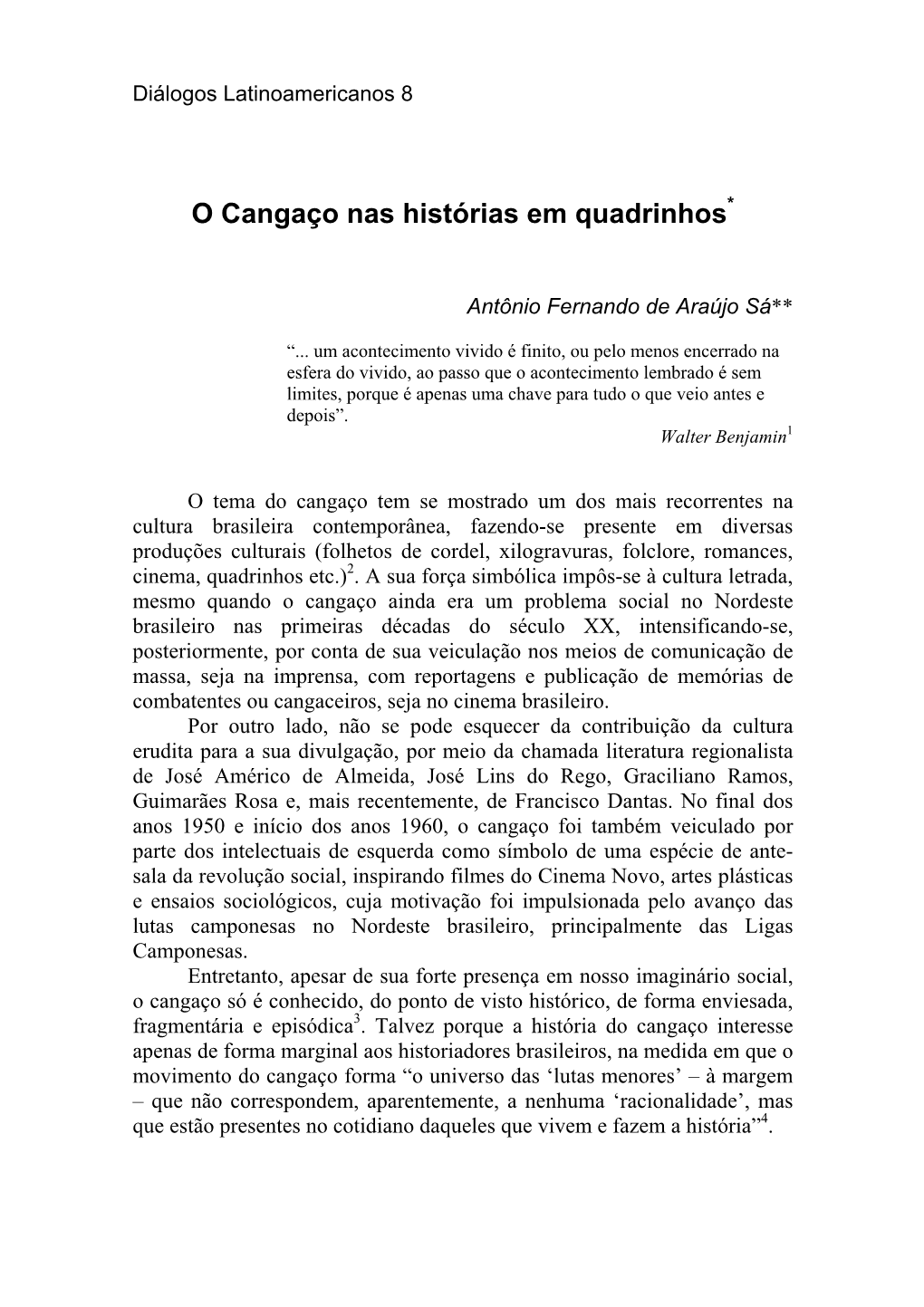 O Cangaço Nas Histórias Em Quadrinhos*