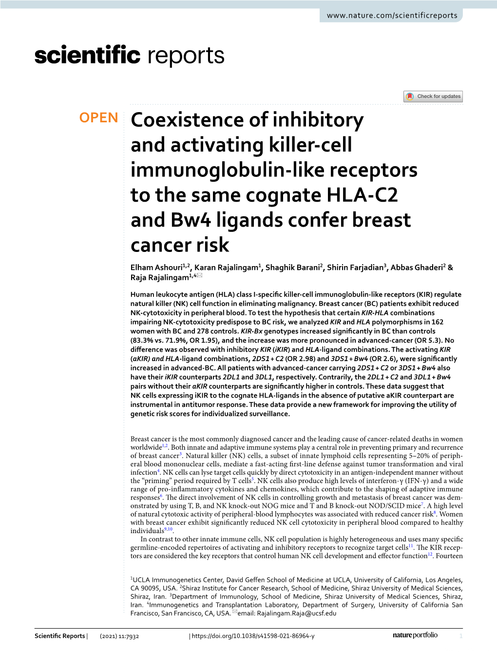 Coexistence of Inhibitory and Activating Killer-Cell Immunoglobulin
