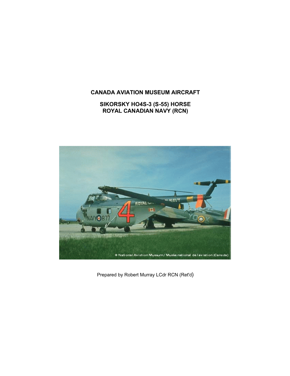 Sikorsky Ho4s-3 (S-55) Horse Royal Canadian Navy (Rcn)