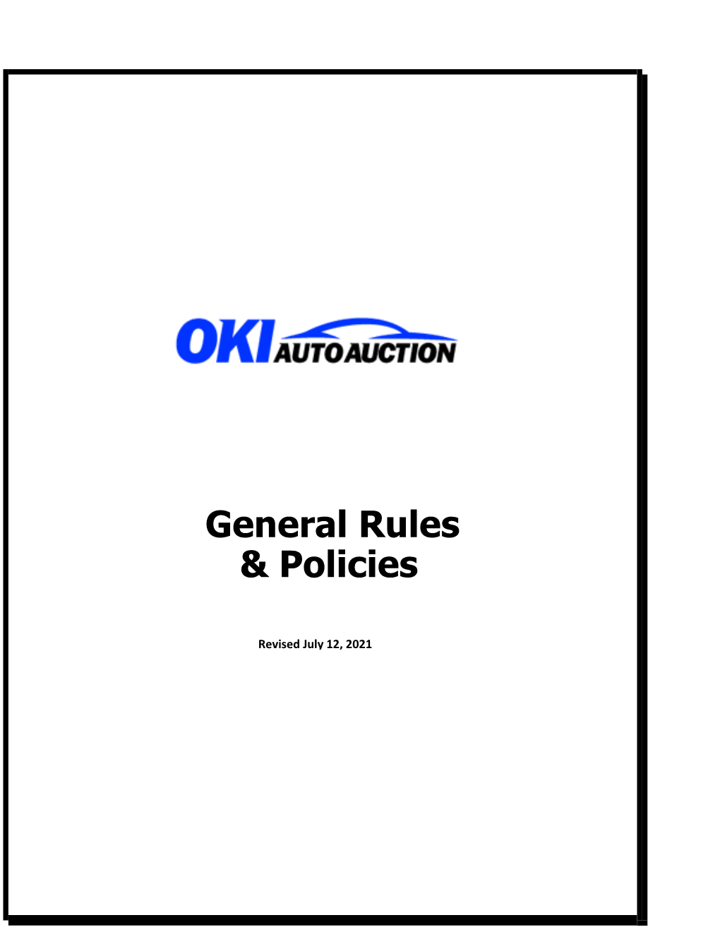 General Rules & Policies