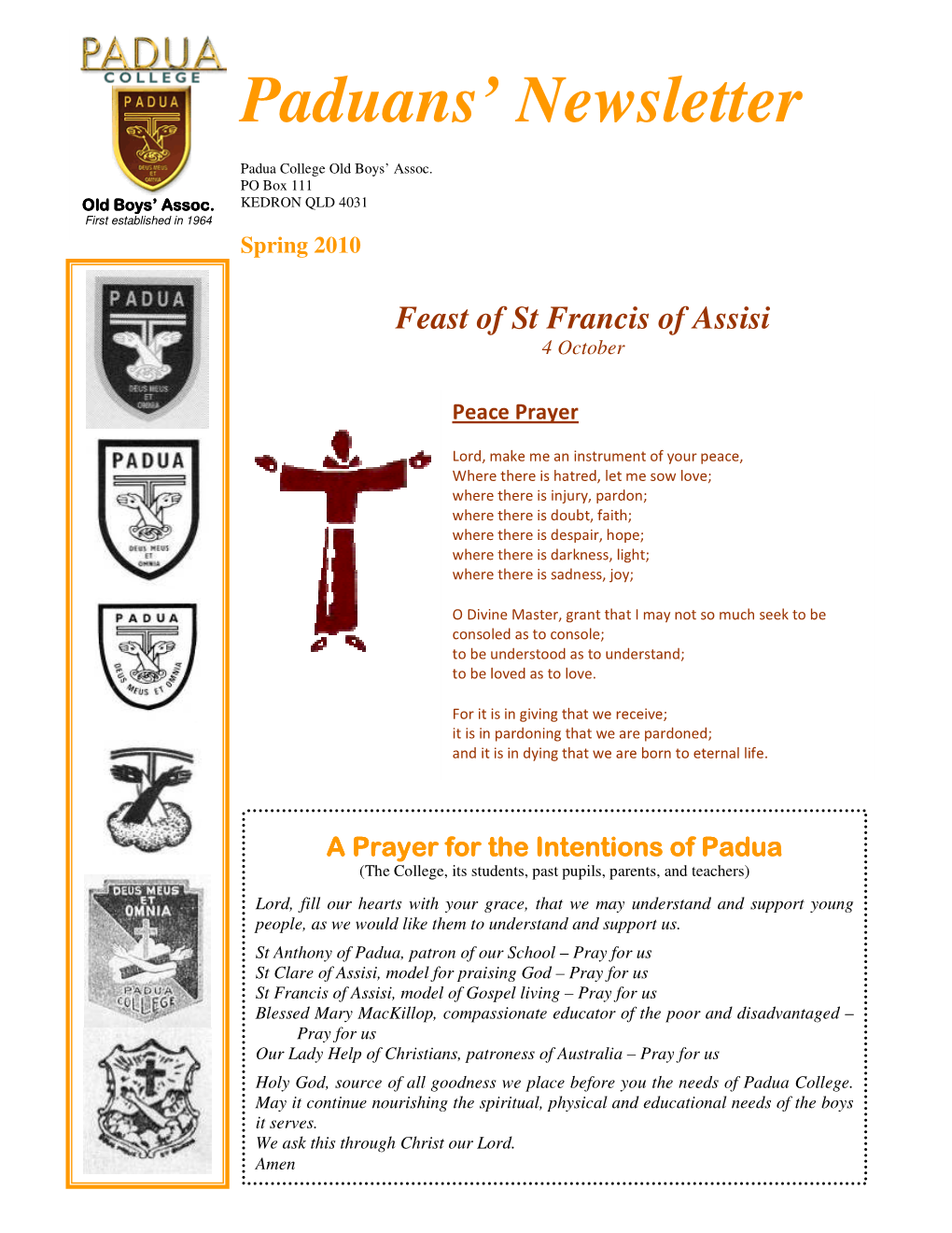 Paduans' Newsletter