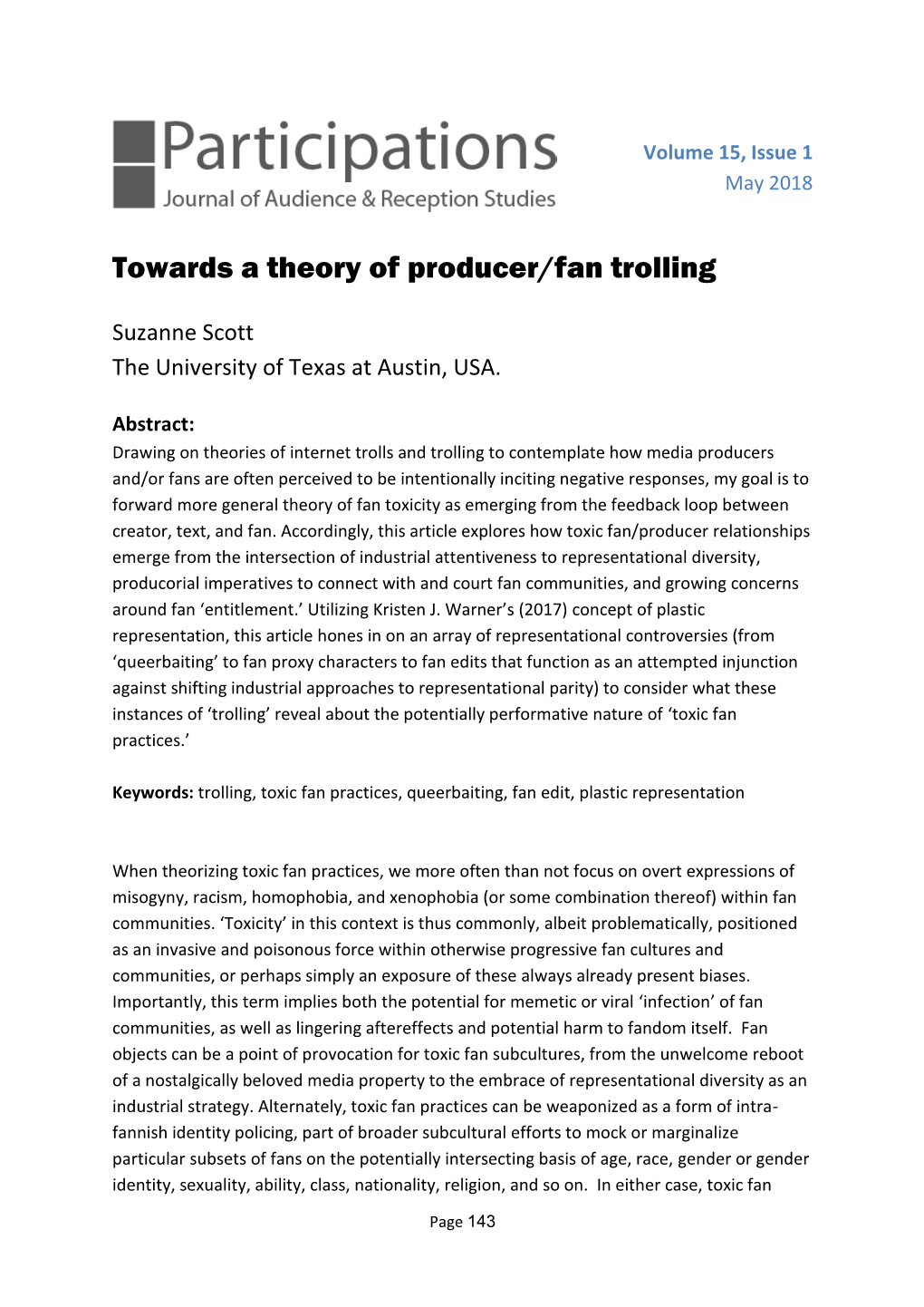 Towards a Theory of Producer/Fan Trolling