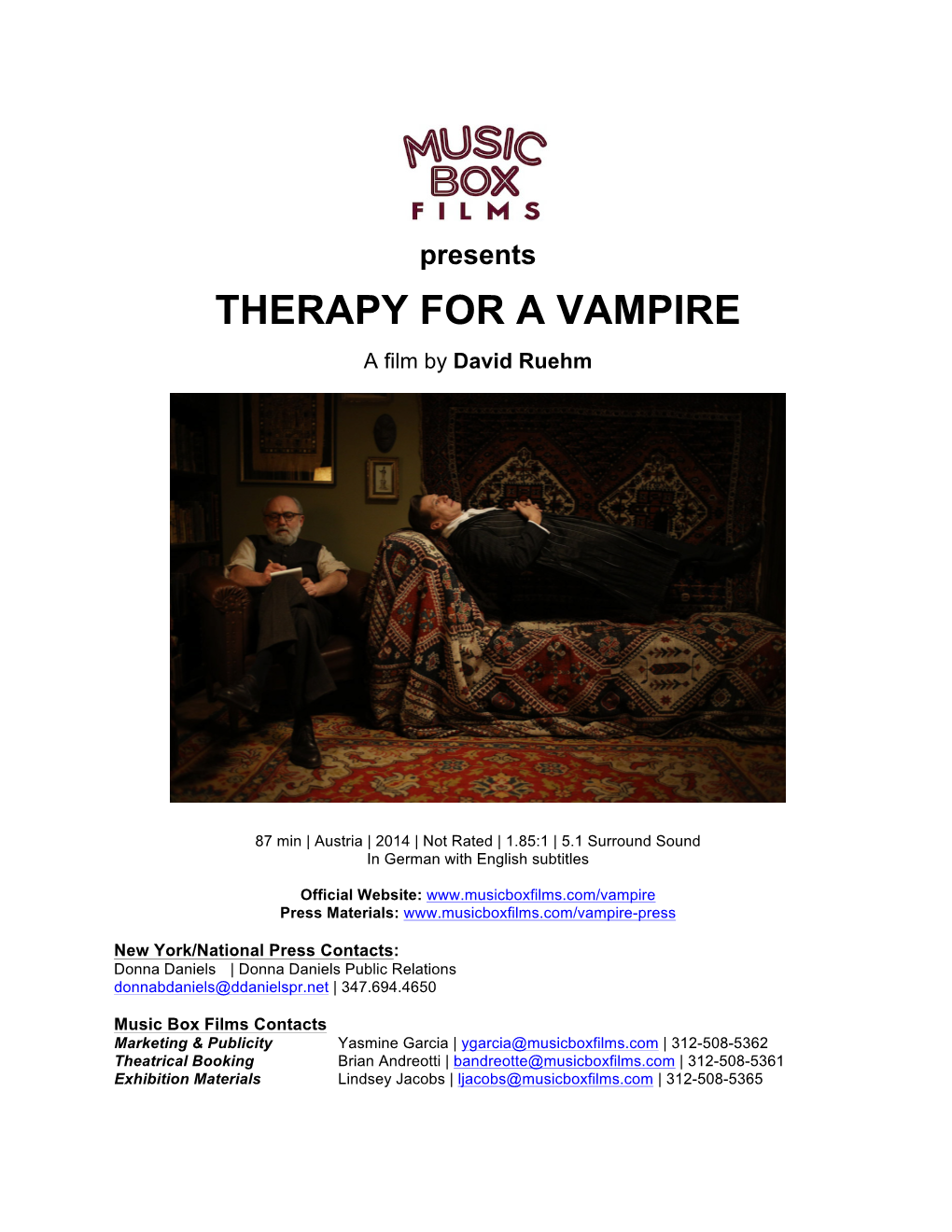 THERAPY for a VAMPIRE a Film by David Ruehm