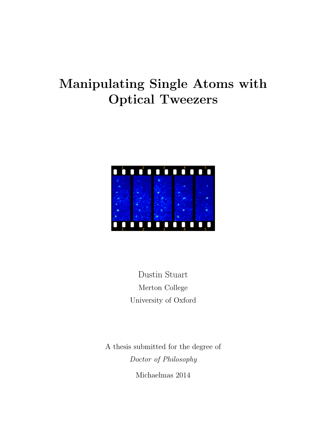 Manipulating Single Atoms with Optical Tweezers