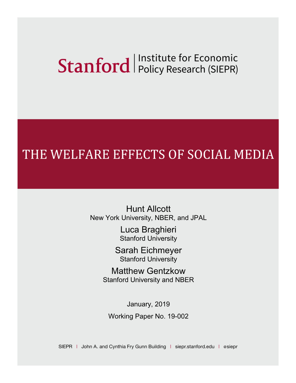 The Welfare Effects of Social Media