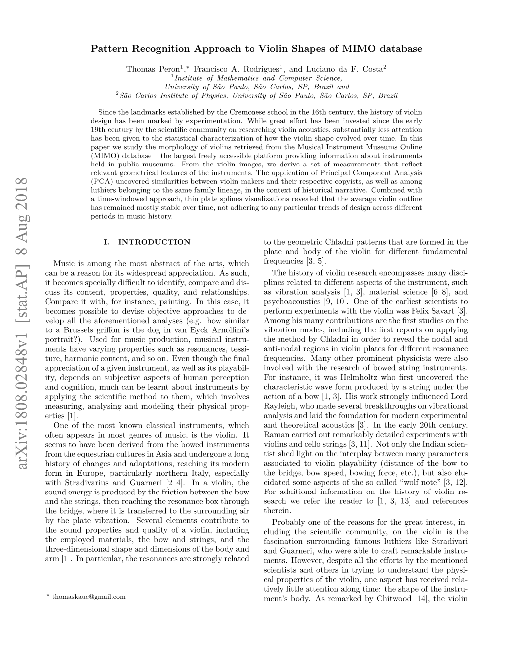 Arxiv:1808.02848V1 [Stat.AP] 8 Aug 2018