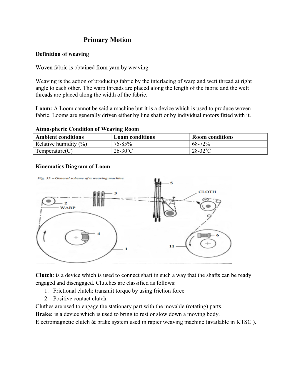 Primary Motion