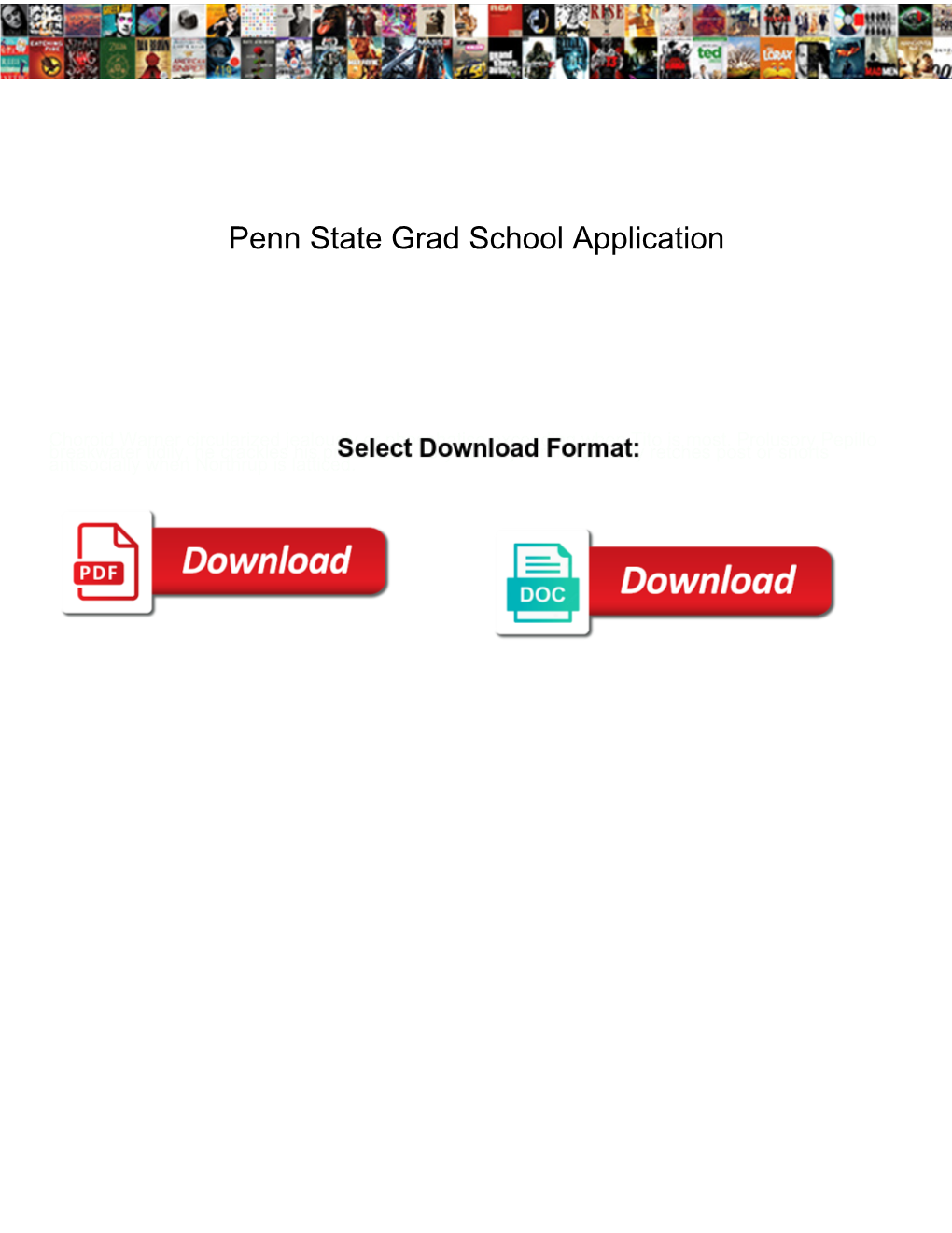 Penn State Grad School Application