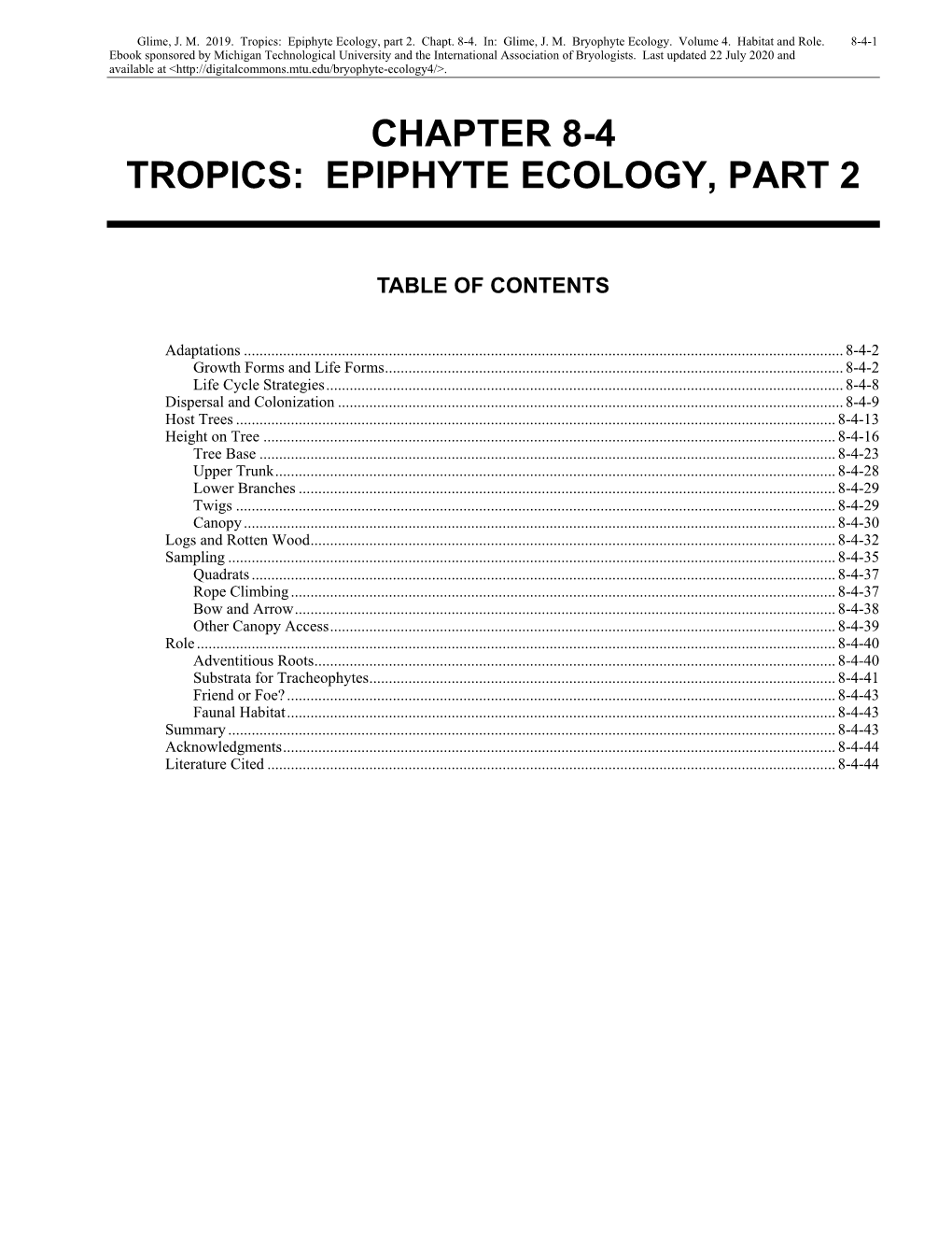 Epiphyte Ecology, Part 2