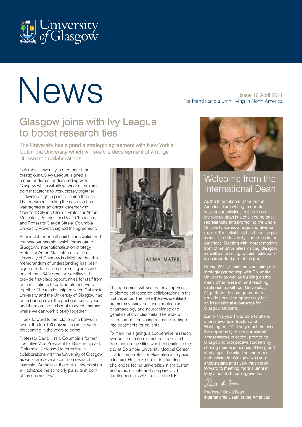 Glasgow Joins with Ivy League to Boost Research Ties
