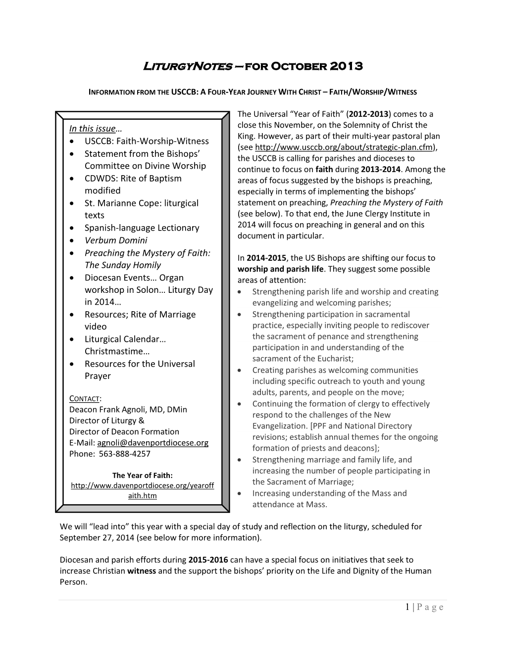 Liturgynotes – February 2010 Liturgical Law and Documents May Be