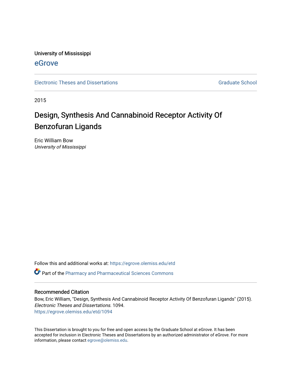 Design, Synthesis and Cannabinoid Receptor Activity of Benzofuran Ligands