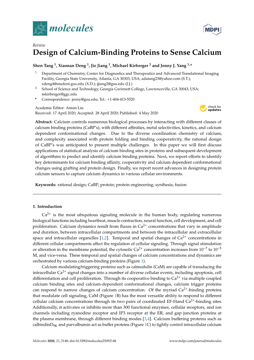 Design of Calcium-Binding Proteins to Sense Calcium