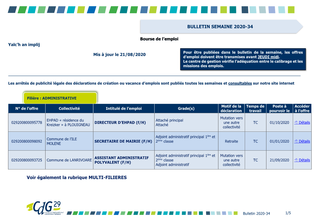 Bourse Emploi 2020 N°34