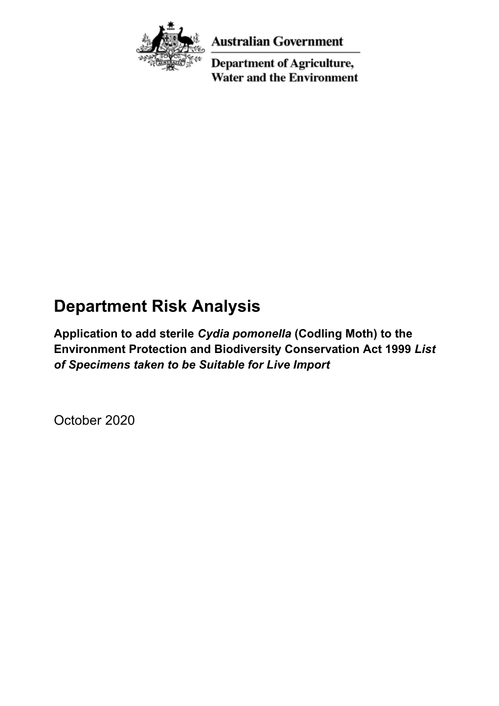 Department Risk Analysis