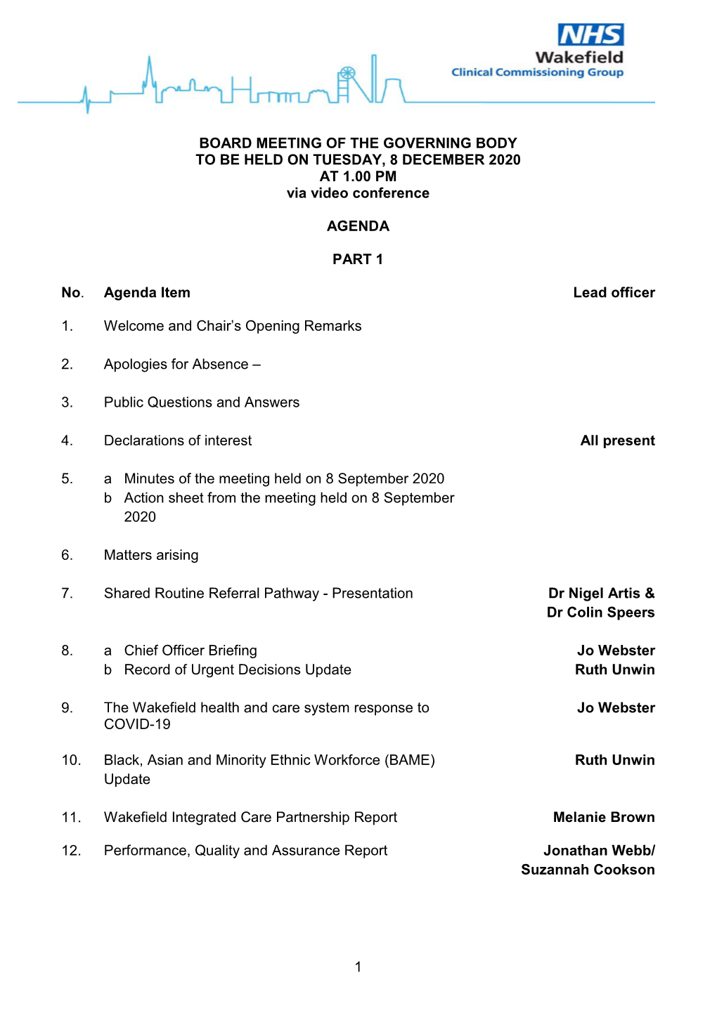 Public Governing Body Papers 08.12.20