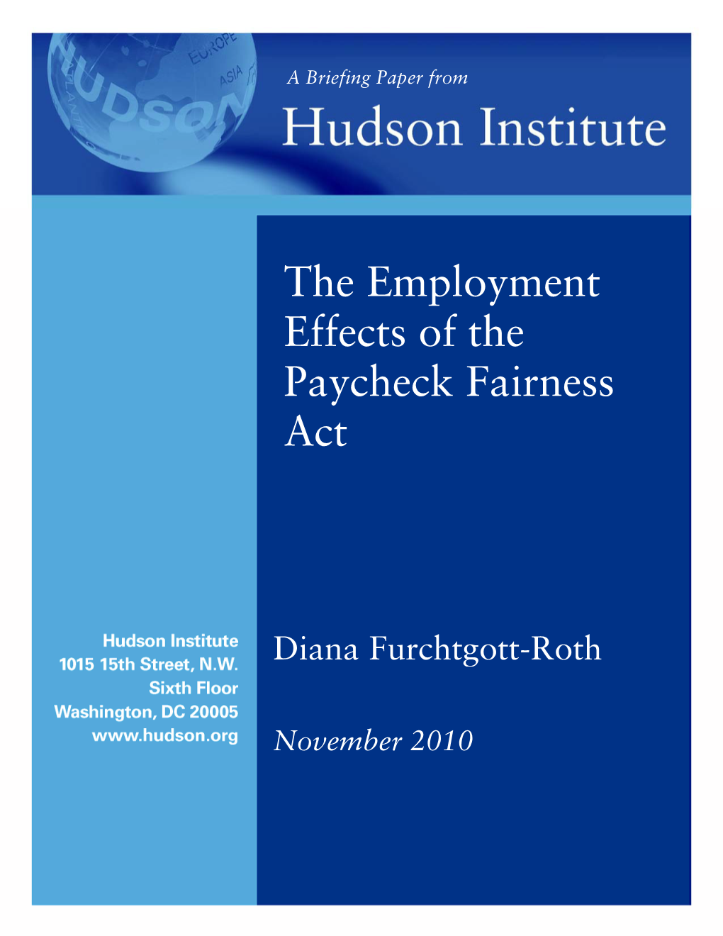 The Employment Effects of the Paycheck Fairness Act