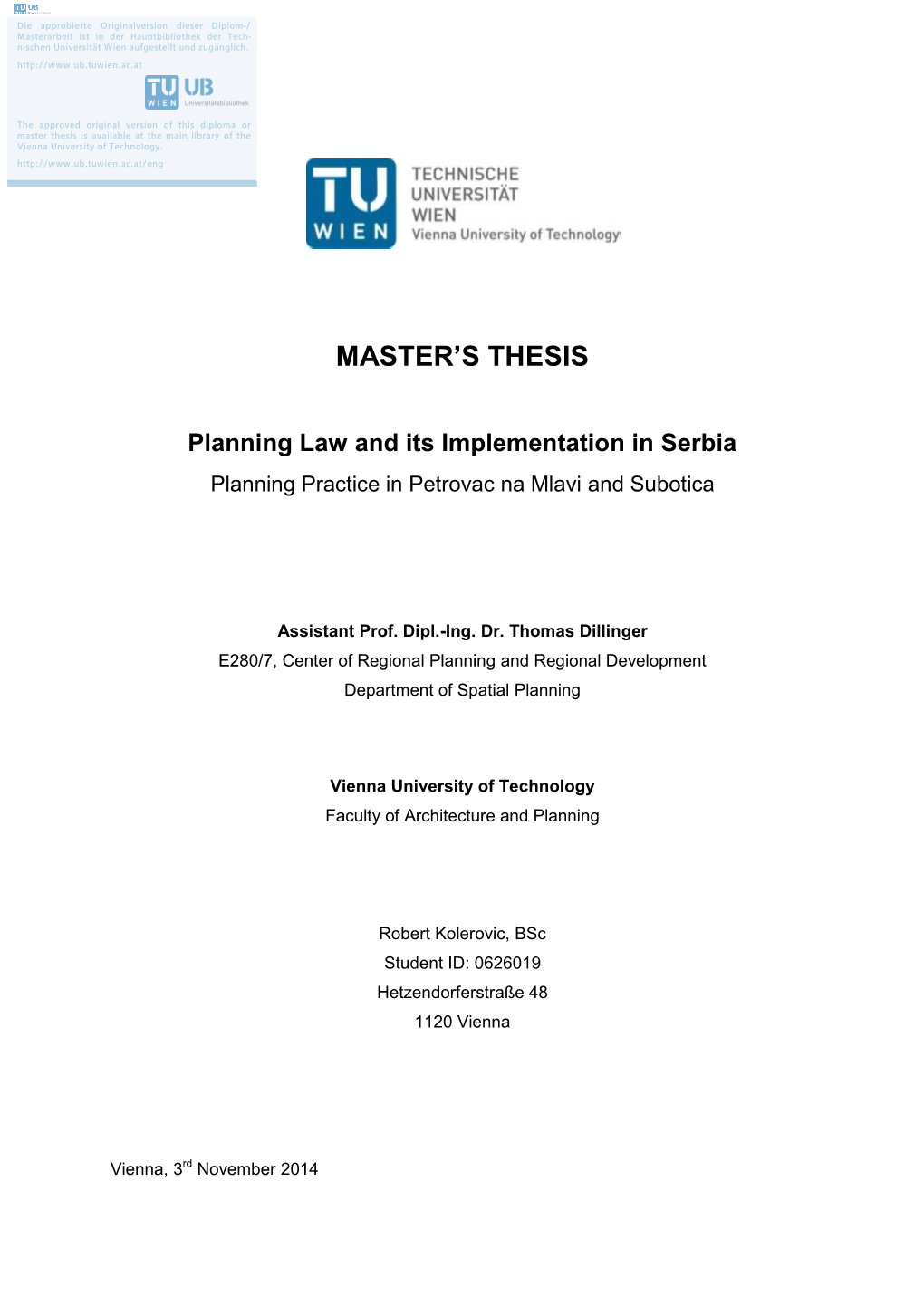 Master's Thesis