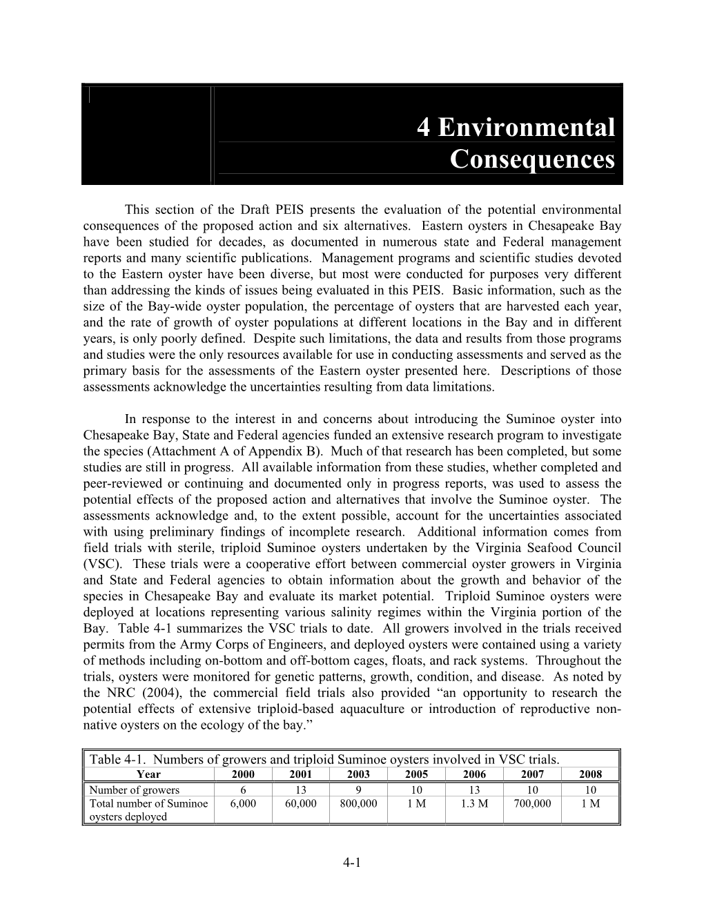 4 Environmental Consequences
