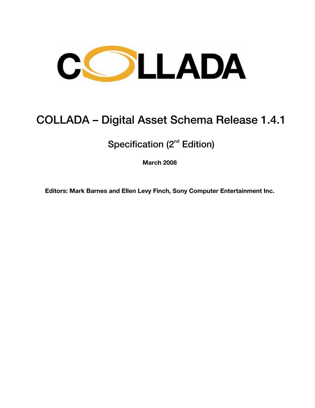 COLLADA – Digital Asset Schema Release 1.4.1