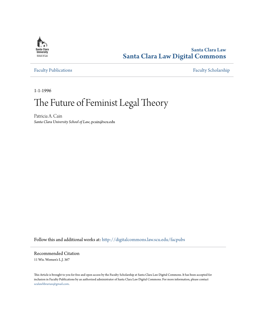 The Future of Feminist Legal Theory
