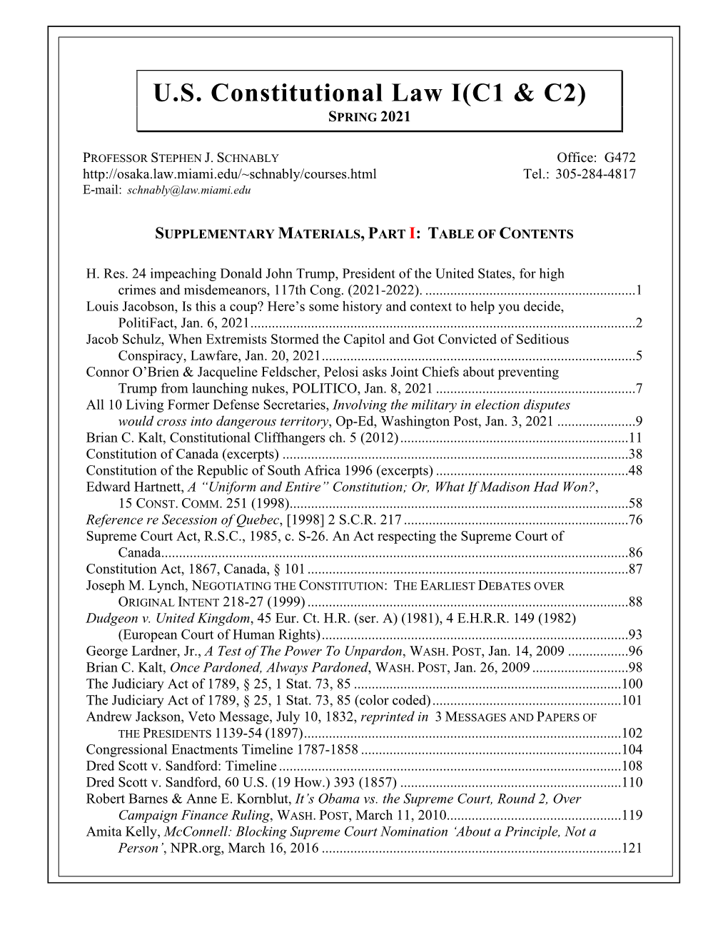 U.S. Constitutional Law I(C1 &