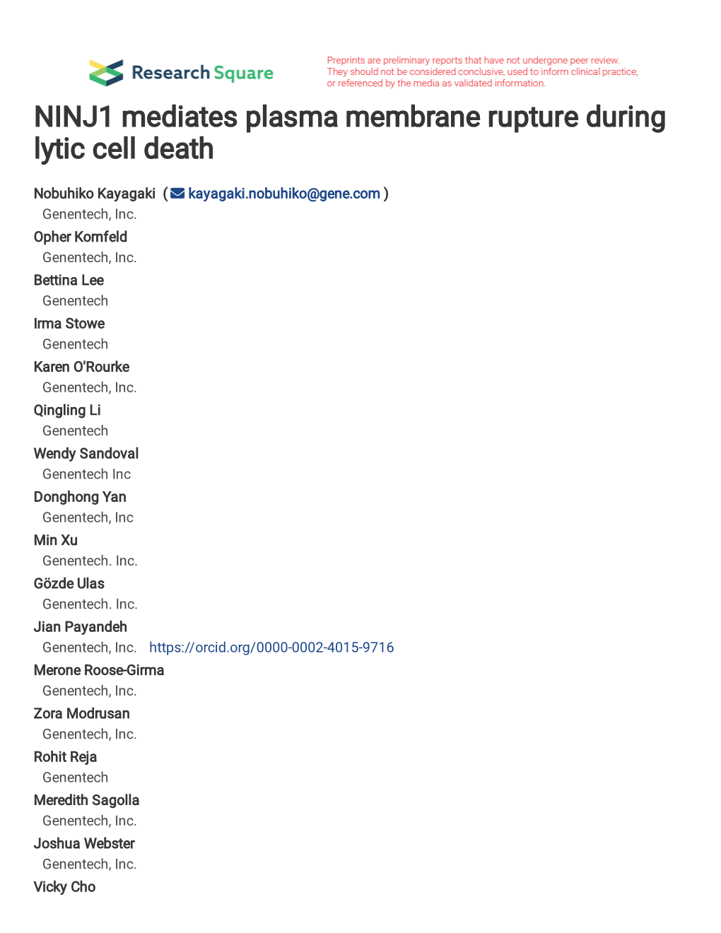 NINJ1 Mediates Plasma Membrane Rupture During Lytic Cell Death