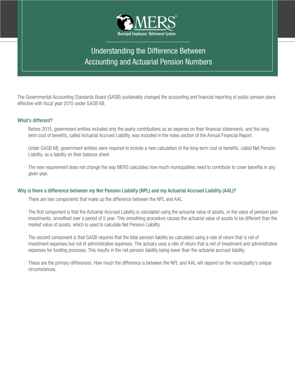 Understanding the Difference Between Accounting and Actuarial Pension Numbers