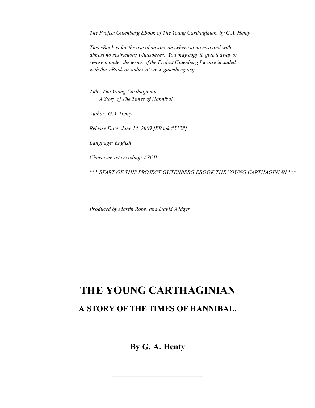 The Young Carthaginian, by G.A
